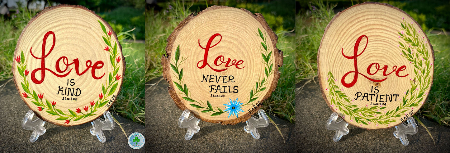 Hand-Painted Love Quotes | 1 Cor 13:4/8